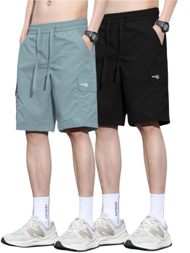 Image of TAGDO Men's Cotton Cargo Shorts with Multi Pockets | Lightweight Casual Outdoor Shorts Pant for Men | Elastic Waist Drawstring Utility Shorts for Hiking, Camping and Daily Wear (2048)