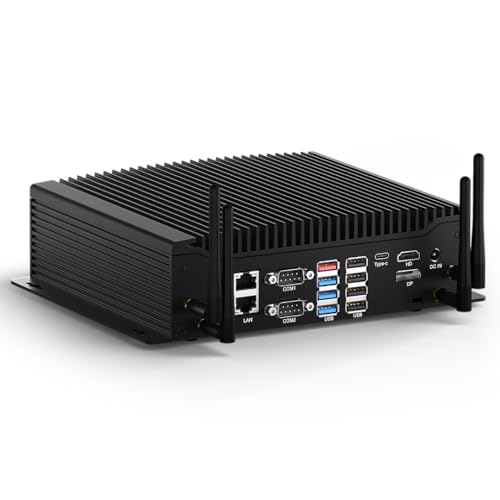 Image of WEIDIAN PC Industrial, Fanless Mini PC Win 11 Core i5-10210U 64GB RAM 1TB SSD, Linux Mini Desktop Computers 6 x COM RS232 /422 /485, GPIO, 4K 3xDisplay(HD+DP+Type-C), 2Lan, 8USB, WiFi&BT Auto Power On