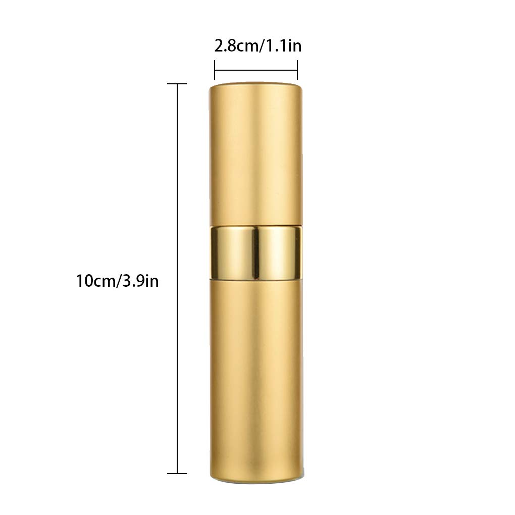 Geardeangloow 10 sztuk butelek z rozpylaczem na perfumy, pusty pojemnik, podróżny makijaż, woda, perfumy, atomizer, złoty, 15 ml