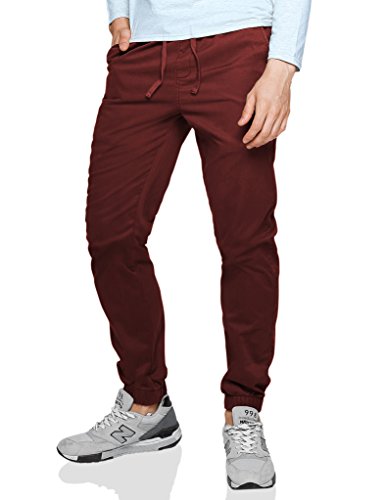 Match 6535 - Pantalón Chino Pantalones Hombre Joggers(Vino Rojo(Wine Red),30W (ES 40))