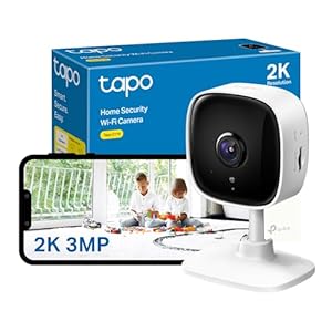 Tapo C110 2K 3MP Indoor Camera House Security Camera, WiFi Camera, No Monthly Fee, AI Detection, Dog Puppy Camera, Baby Camera Monitor, 2-way Talk, Advanced Night Vision, Works with Alexa & Google