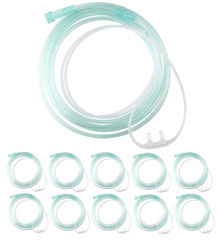 American Goods Nasal Oxygen Cannula Super Soft-Touch 4Ft Cushion Tip (1.2m) Standart Connector Crush Resistant Tubing for Adult Latex Free (10)