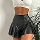 Ledershorts Damen Sexy Wetlook Lack und Leder Mini Lederrock Shorts Frauen Hotpants Festival Rave Techno Pole Dance Outfit Lara Croft Kostüm Halloween Karneval Party Faschingskostüme Schwarz 10 XL