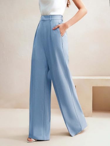 Image of KOTTY Women's Elegant High-Waist Wide-Leg Trousers for Office & Casual Wear