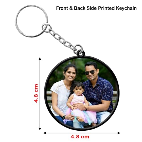 Image of Customized Photo Printed Keychain | Personalised & Customised Keychain | Front and Back Printed Key chain | Stainless Steel