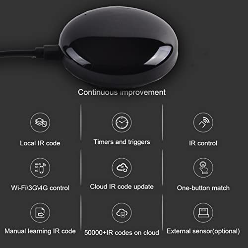 Cloud Even Telecomando IR Smart,Smart IR Control Hub WiFi universale ir infrarossi controllo remoto per TV climatizzatore ventilatore con controllo vocale Compatibile con Amazon Alexa,Google home