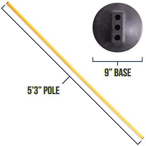image for Crown Sporting Goods 6 Agility Poles with 3 Bases - Highly Visible, Ye