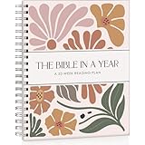 Afrisensetic The Bible In A Year: A 52-Week Bible Study For Women - Spiral Bible In A Year With Note Taking Space - Bible Study Guide Plan Workbook - Christian Gifts For Women