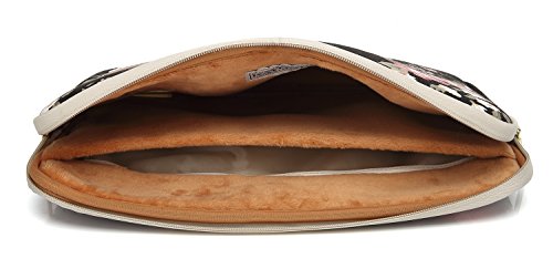 Kayond Water-Resistant Canvas 11.6 Inch Laptop Sleeve-Black C Rose #TOP5