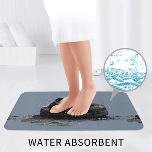 Alfombrillas antideslizantes firmes para baño juego de 3 piezas seguras con diseño de panda 7