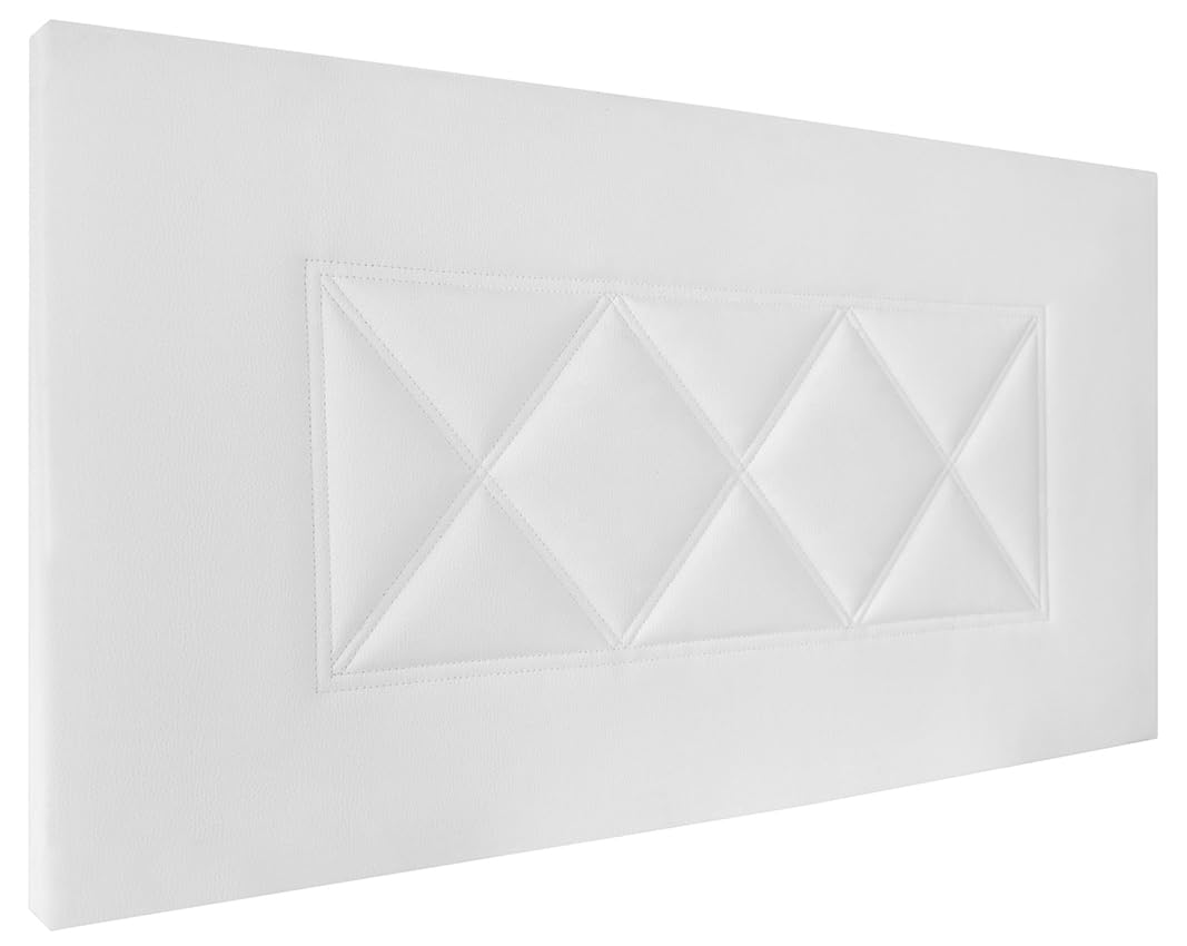 HOGAR24 ES | Cabecero Tapizado Ares| Cabezal de Cama Acolchado | Tapizado en Polipiel de Alta Gama | Color Blanco | Medida: 110x55x3 cm (Cama 105 cm)