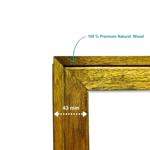 Image of FRAMEKALA Handmade Walnut Wooden Photo Frame, 12 x 18 inch Display to Showcase Artworks, Pictures, and Photos - Perfect for Wall, Home and Office Decor, A3 Size Display, PIne Green