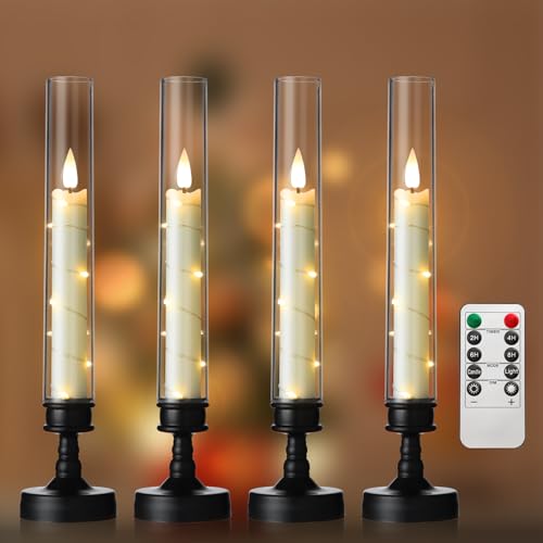 Bougies LED de 26 cm vacillantes programmables avec télécommande - 2