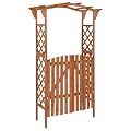 vidaXL Pergola, Outdoor Pergola with Gate, Garden Arch for Backyard Deck Patio Outdoor Entertaining, Farmhouse Style, Solid Wood Fir