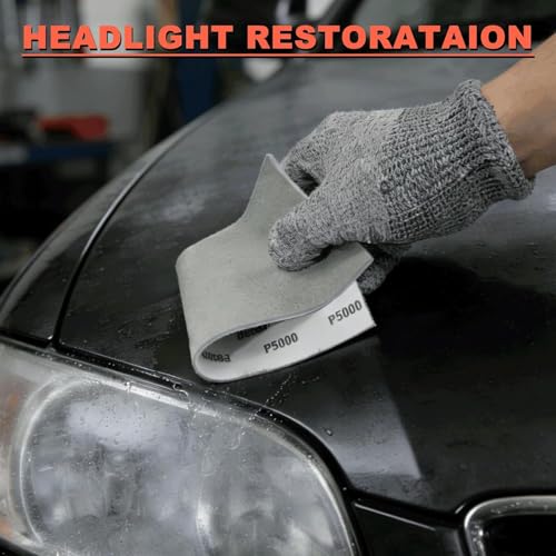 Image of Performance Foam Sandpaper Sheets: 4Pcs, 1000 1500 2000 3000 Grit | 9 x 3.6 Inch, Wet & Dry Use for Automotive Clear Coat Repair, Ultra Fine Sand Paper for Headlight Restoration