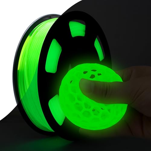 Image of 95A TPU 3D Printer Filament, 1.75mm Glow in The Dark Green, Soft TPU Flexible 3D Printing Filament, High Hardness & Resilience, Best with UV Lamps, 250g Spool, Fit Most 3D Printers