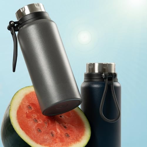 Image of CLAY CRAFT VACBOTT Topaz Uno Double Walled|18 Hours Hot and 24 Hours Cold Vacuum Insulated|Thermosteel|Flask Bottle 900 ml Steel Bottles for Travelling|BPA-Free|BIS Certified|1Year Limited Warranty