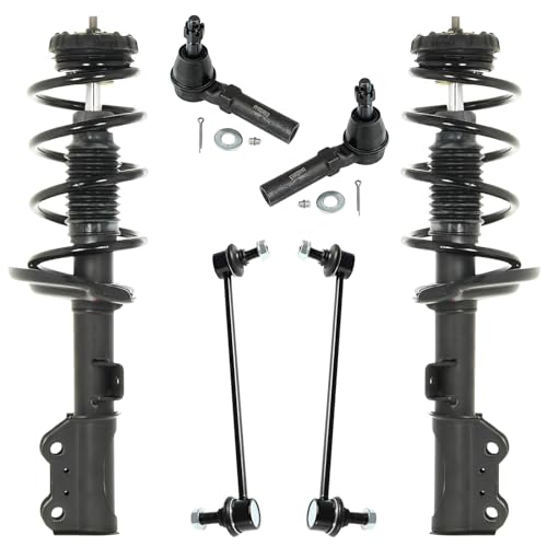 Image of Detroit Axle - Front Struts with Coil Spring Outer Tie Rods End Sway Bar Links Replacement for 2010-2016 Cadillac SRX - 6pc Set