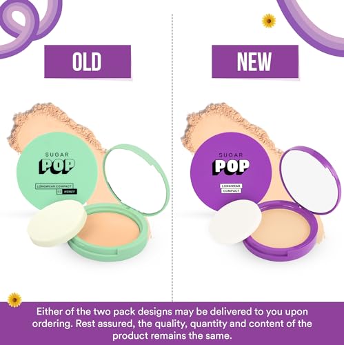 Image of SUGAR POP Longwear Compact with Castor Oil & Vitamin E | PressedSetting Powder with UV Protection | Matte & Long Lasting | 9gm - 03 Honey