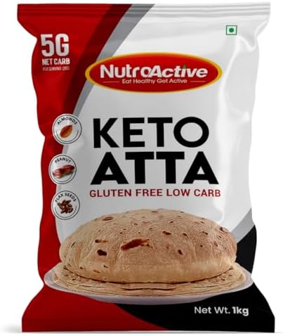 NutroActive Keto Atta Gluten Free Ultra Low Carb Flour | High Protein Atta | Flour for Keto Diet - 1kg