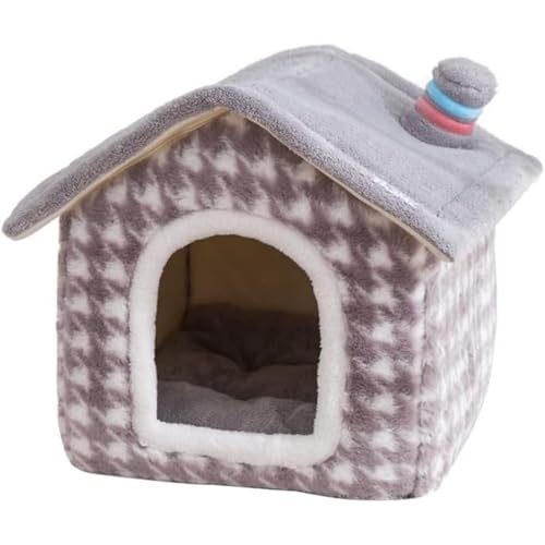 �~�p�ۉ��y�b�g�n�E�X �L�n�E�X�E���^���n�E�X �����t���N�b�V�����t�� �ӂ�ӂ�_�炩 ����~�� �􂦂� ����������� �����΍� �y�b�g�x�b�h (M 48*40*40cm,���F�̃`�F�b�N��)