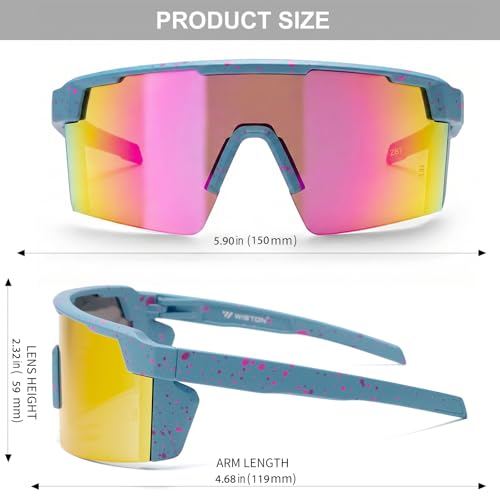 Image of WISTON XL Z87 Sunglasses for Big Wide Heads Men Women,TR90 Ultralight UV400 Protection Sun Glasses Z8224