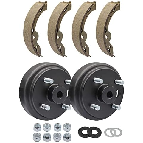 CLUBRALLY Golf Cart Brake Drums & Brake Shoes Deluxe Maintenance Kit for Electric EZGO TXT 1996-2008 Replace OEM# 19186G1 70794G01 70795G01 27943G01 27945G01 Cover