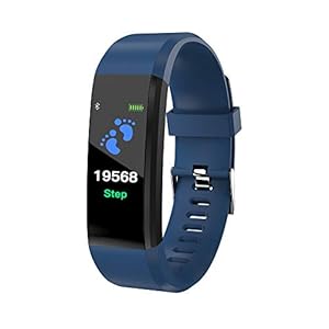 N+B Fitness Tracker Horloge voor Vrouwen Mannen Waterdichte Smart Polsband Bluetooth Smart Armband Smartband Hartslaghorloge Bloeddruk Smart Horloges Activity Tracker Fitness Horloge (BLAUW)