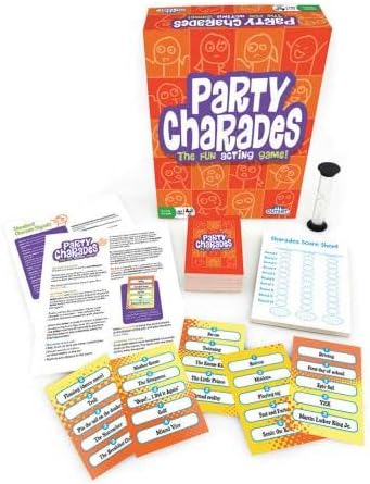 Amazon Com Outset Media Party Charades 500 Charades Updated For The Year 19 For Kids Adults And Family Time The Fun Acting Game With Updated Clues Toys Games