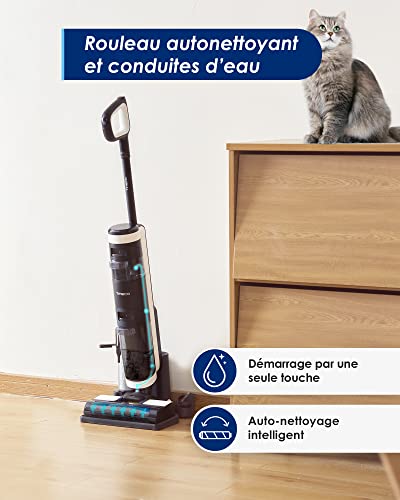 Tineco Floor One S3 Nettoyeur Sec/Humide Intelligent des Sols Durs 3 en 1 Aspirateur Balai Sans Fil Sans Sac Puissant Avec l'Ecran LED Auto Nettoyage Wifi Connection - Image 7