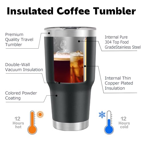 Image of Personalized 30oz Tumbler with Pictures, Custom Insulated Tumblers with Logo, Stainless Steel Travel Coffee Mug, Personalized Gifts for Women Men Birthday Fathers Day Mothers Day