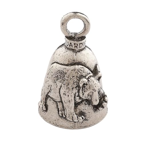Image of Guardian Bell Bear Good Luck Bell w /Keyring & Black Velvet Gift Bag | Motorcycle Bell | Lead-Free Pewter | Good Luck Gift to Friends & Family | Bike Bell | Made in USA