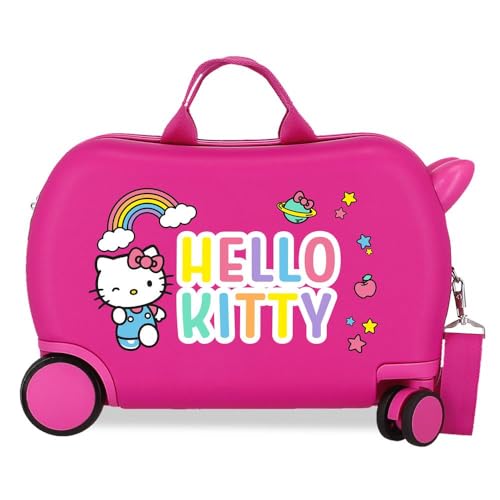 Valise enfant Hello Kitty fuchsia bagage cabine fille taille 20 rigide