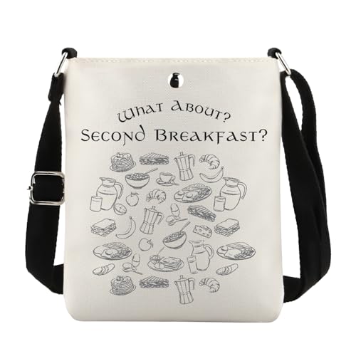 TIIMG What about Second Breakfast Movie Inspired Gift Literature Bookish Gift Movie Fans Crossbody Bag