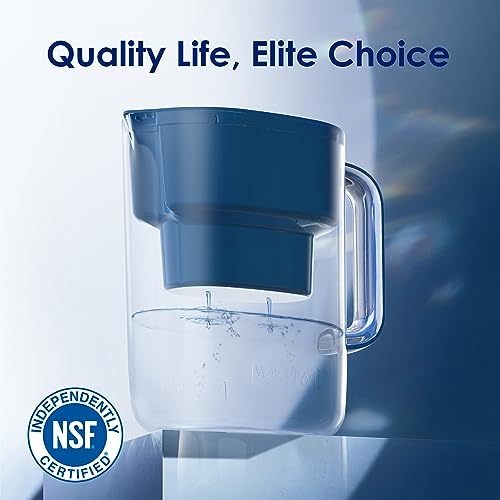 Waterdrop Lucid Water Filter Jug with 1×90 Days Filter, 3.5L, Reduces Fluoride, Chlorine and More, NSF Certified, BPA Free, Classic Blue (Replacement Filter: WD-PF-01A Plus) - Image 2