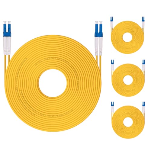 4 Pack OS2 LC to LC Fiber Patch Cable, 30m Single Mode SFP Fiber Jumper, Duplex LC-LC 9/125um, LSZH, 98ft, for 1G/10G SMF SFP Transceiver, Router, Networks and More