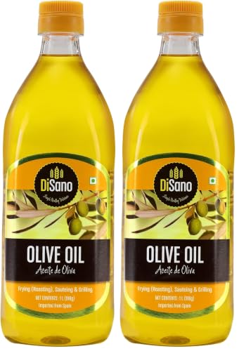 Image of DiSano Pure Olive Oil 1L, Classic Olive Oil ideal for Sauteing, Grilling and Cooking (Pack of 2)