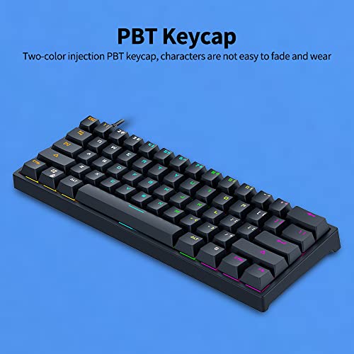 Homesen G101 61 Teclas Teclado Mecânico com Fio Teclado RGB Retroiluminação PBT Bicolor Injeção Tecl
