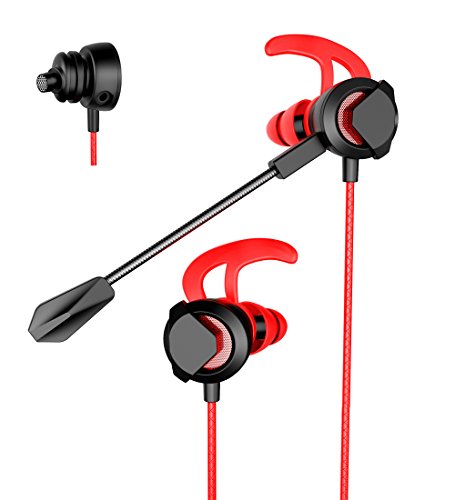 Auriculares con Cable para Juegos con micrófono Ajustable para Nintendo Switch Xbox One PS4, 3,5 mm in-Ear PC Auriculares estéreo E-Sports para Ordenador portátil teléfono móvil Cover
