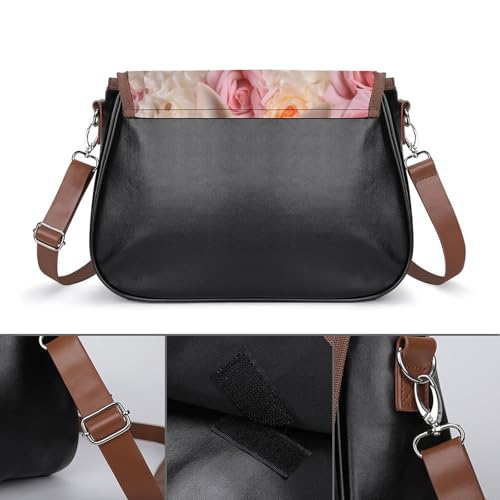 Pet Dog Chihuahua with Rose Flower Women's Crossbody Bags PU Leather Bag Handbags Mini Shoulder Bag Messenger Bag3