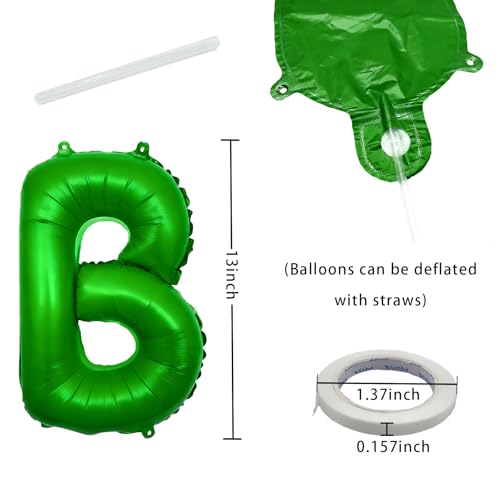 Image of Happy Birthday Balloon Banner Set -16 Inch Foil Letters Balloons, Reusable Birthday Decorations and Party Supplies, Suitable for Men and Women's Birthday Decorations (Green)
