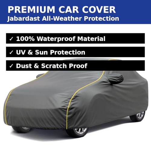 Image of Boo-Bee Smart 100% Waterproof Car Body Cover for Punch Cover (All Models) with Mirror Pockets | Triple Stitched, Elastic, Custom Fit, Heat Resistant, Anti-Dust, All-Weather Cover - Grey Series