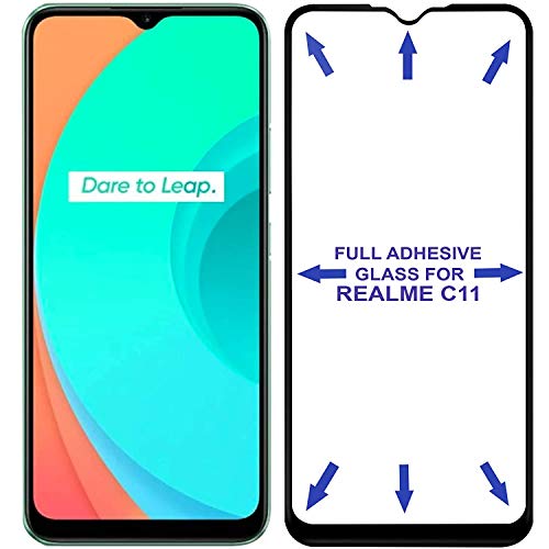 Image of DD SON Screen Protector Full Glue Coverage Edge to Edge Tempered Glass for Realme C11 /C12 /C15 (Black)