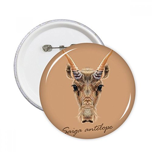 Badge Button Vêtements Décoration Cadeau Saïga marron grand format 5 pcs