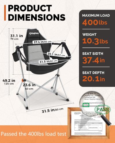 KingCamp 2 Pack Hammock Camping Chair, 400lbs Heavy Duty Swinging Chairs - image 2