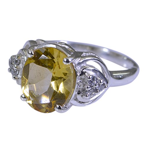 Bague citrine naturelle et argent sterling, bijou d'exception
