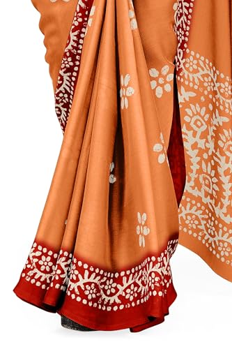 Image of MIRCHI FASHION Saree for Woman Chiffon Batik Printed | Lightweight Daily Wear Women's Office Sari with Blouse Piece (Available in 40 Colours)