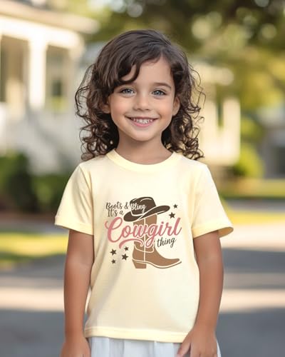 Toddler Cowgirl Shirt for Girls Western Shirts Cow Girl Clothes Horse Graphic Tee Short Sleeve Cotton Summer Outfit 2-8 Years2