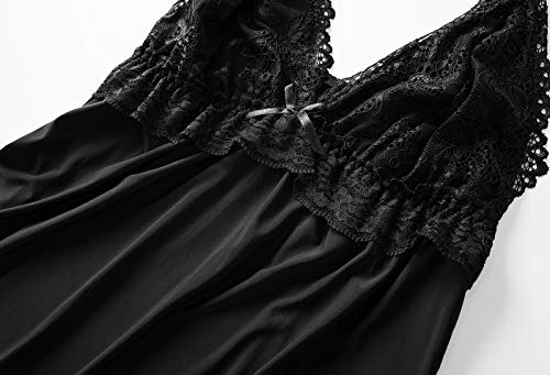 [Synlala] セクシー ベビードール ランジェリー ネグリジェ セクシーなV字胸元に可愛らしい胸元レース 柔らかく優しい着心地 - 画像6