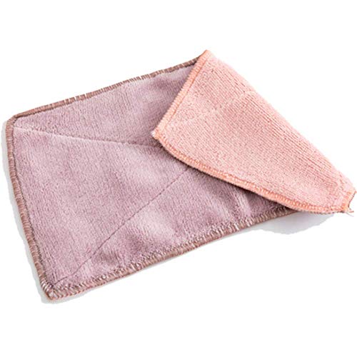 Beidseitig Saugfähiger Lappen, Fusselfrei, Antihaftöl, Handtuch, Zweifarbiges Geschirrtuch Pink+Grün 26 * 15Cm